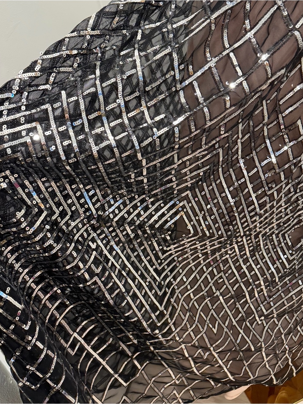 TLC Say Yes to the Prom Elegant Black and Silver Women's Maxi Dress - Picture 12 of 13